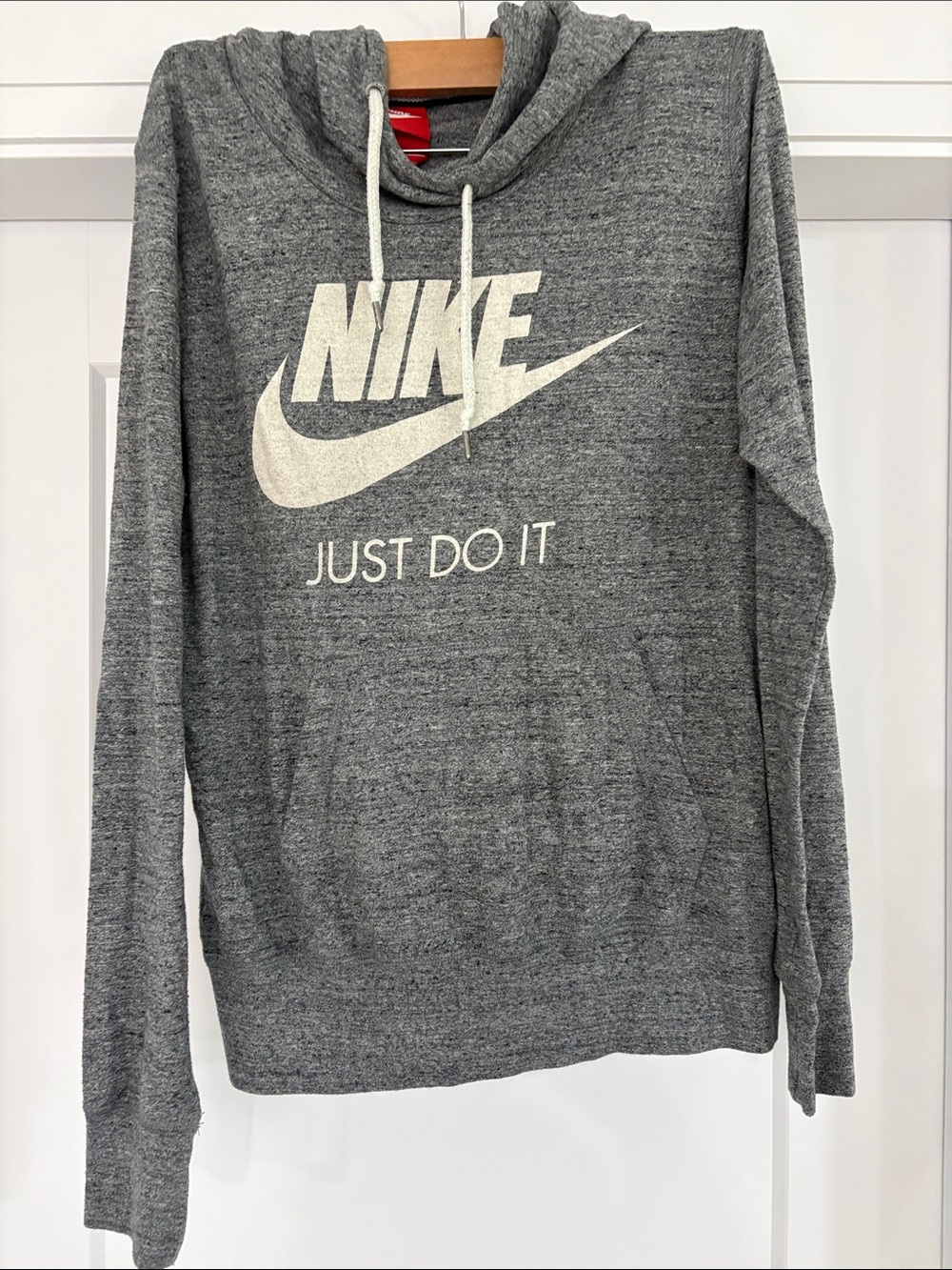 Nike Gray Heather 'Just Do It' Hooded Sweatshirt